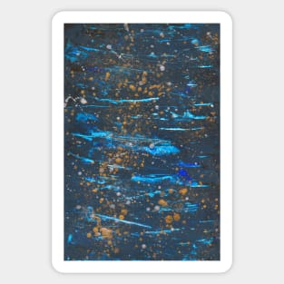 Abstract in Blue and Gold Sticker